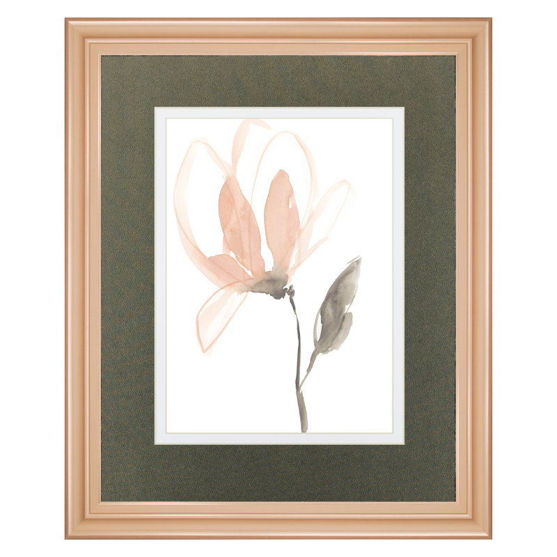 Art mural Blush Petals - 34 po x 40 po - Cadre en bois naturel