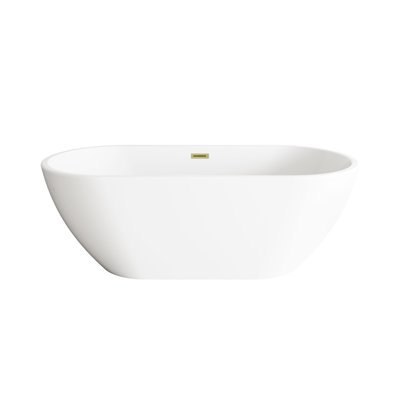 Baignoire de 67 pouces en blanc brillant avec garniture