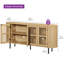 64" Sideboard Buffet With 4 Fluted Doors And Curved Design - Elegant Storage Cabinet For Dining Room Or Hallway,-1149463702