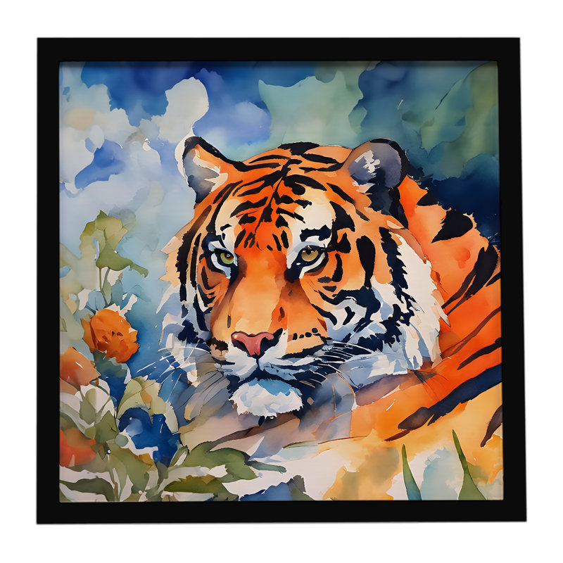 Tiger Framed Metal Print