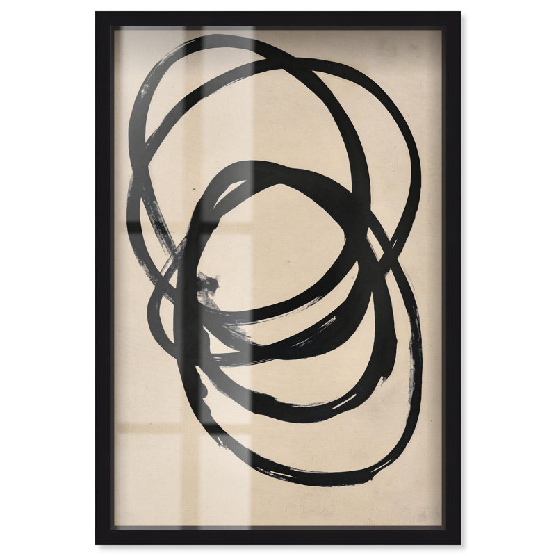 Décoration murale Beige Black II Shadowbox Print Line par Art Remedy, Noir, H 16 po x l 11 po