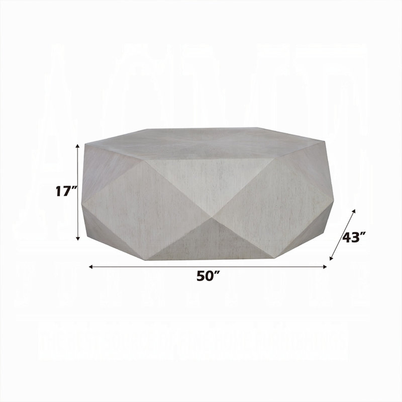 Table basse Hanniel, Blanc antique