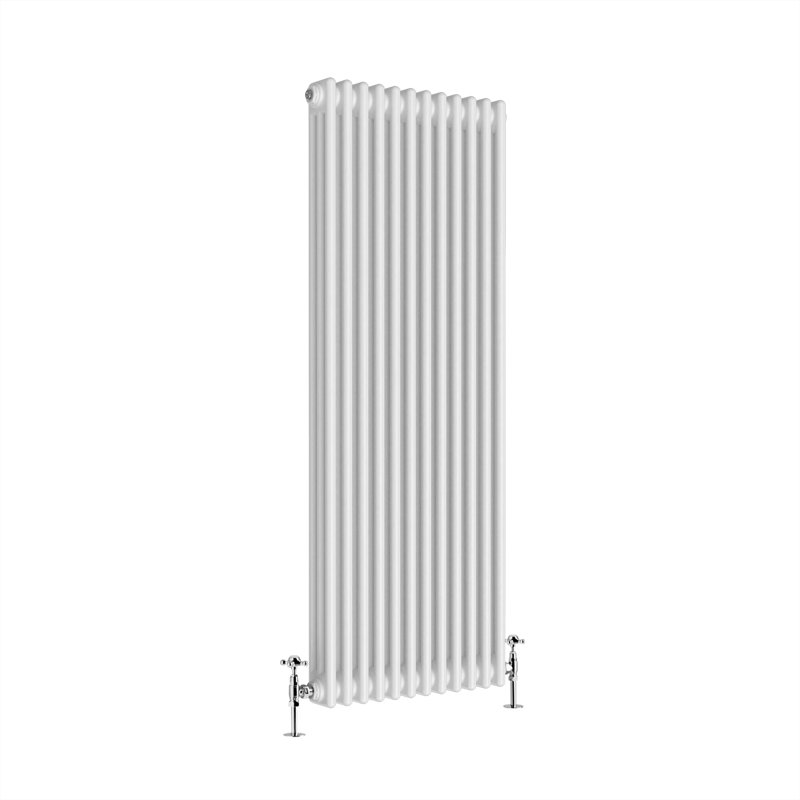 Valery Vertical Traditional Cast Iron Style Designer Radiator, 150cm H x 56cm W, White, 3