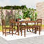 Ensemble repas 6 pièces avec table de patio, banc et 4 chaises pour la cour ou le balcon-1953088632
