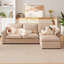 Canapé modulaire Comfort en forme de L, tissu chenille pour salon moderne