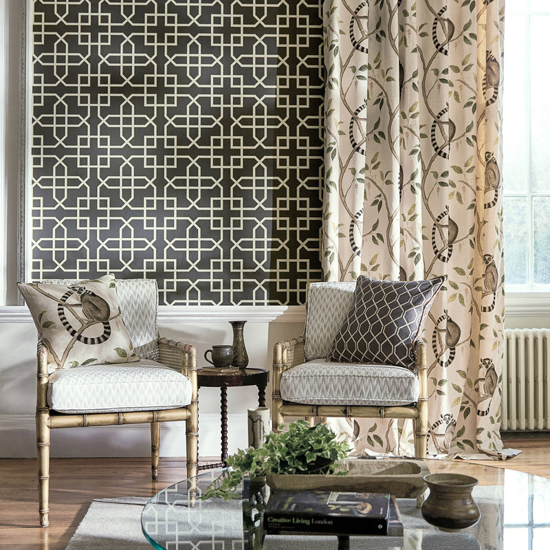 Hampton Trellis Wallpaper, Charcoal