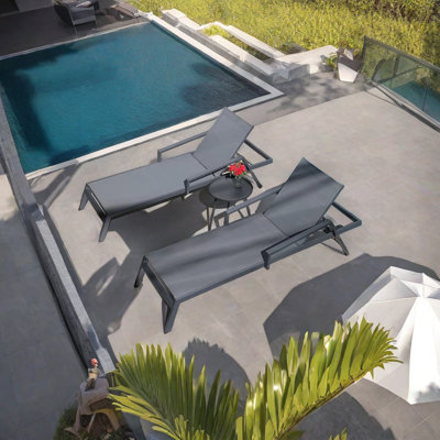 Chaise longue d'extérieur réglable avec structure en aluminium et méridienne