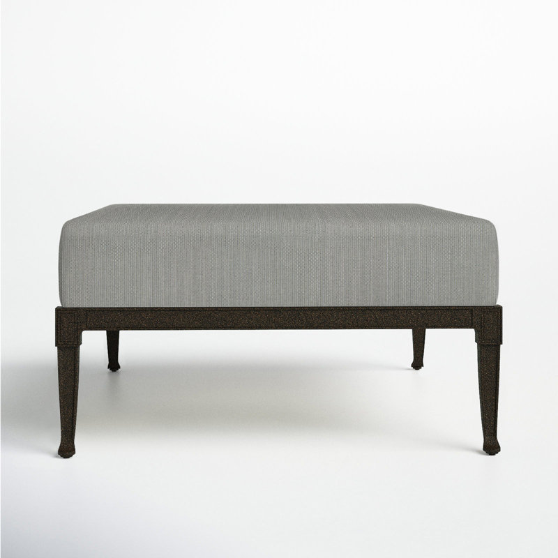 Wiltshire Outdoor Ottoman, Chestnut Brown, Canvas Navy Sunbrella® Canvas