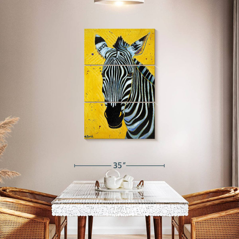 Brampt Yellow Zebra Multi, 45" H x 28" W