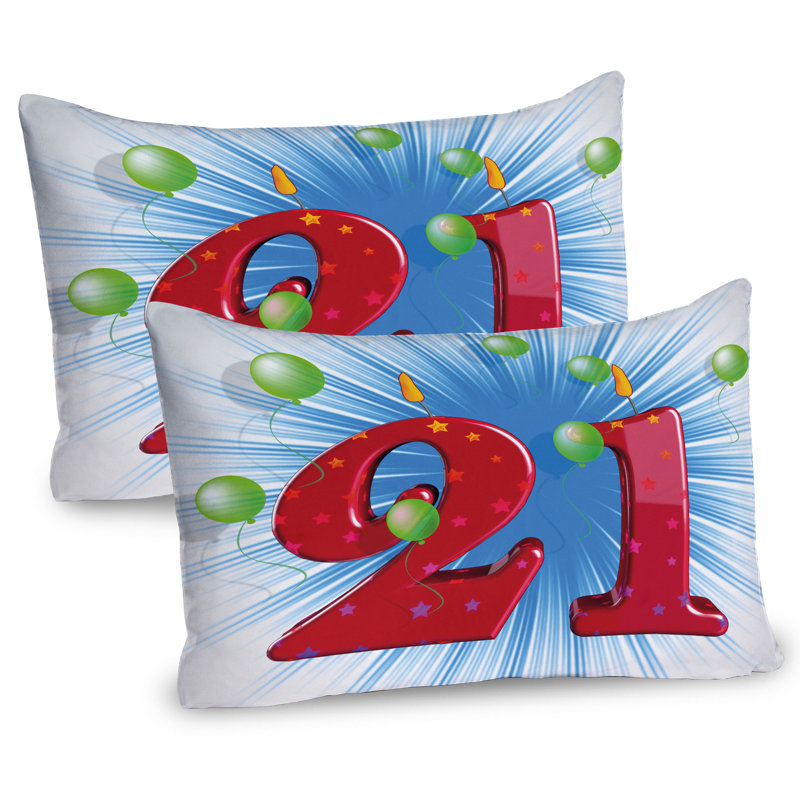 Ensemble de 2 taies décoratives bleues et blanches Ambesonne, H 20 po x l 36 po