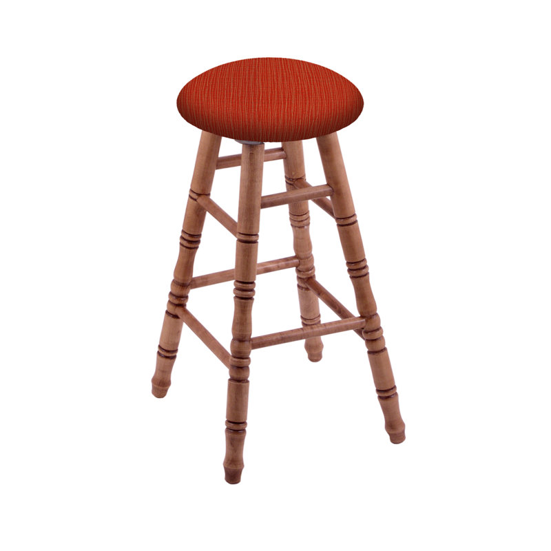 Tabouret tournant 30", Érable moyen, Coquelicot graphique, Très grand (siège d'une hauteur de 36 po)