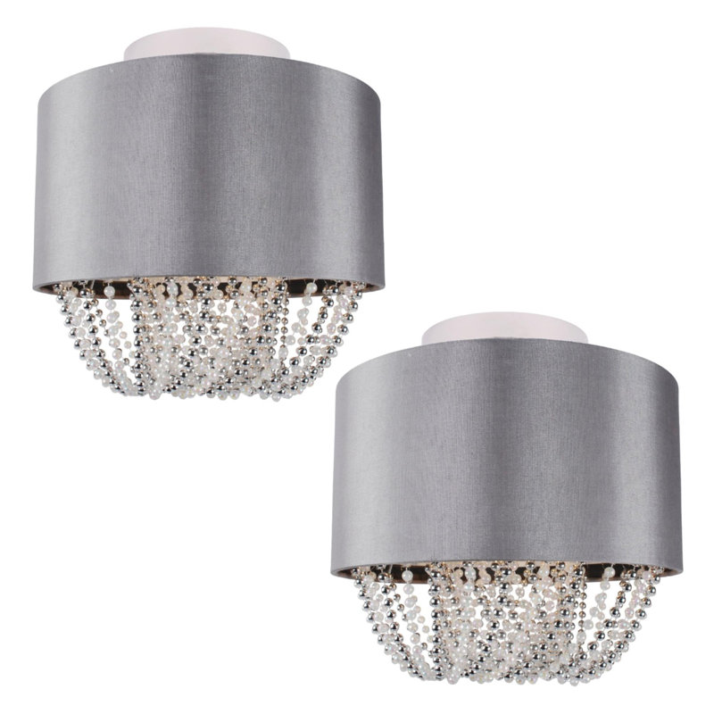 Lampert Fabric Semi Flush Mount, 20" H x 30" W x 30" D