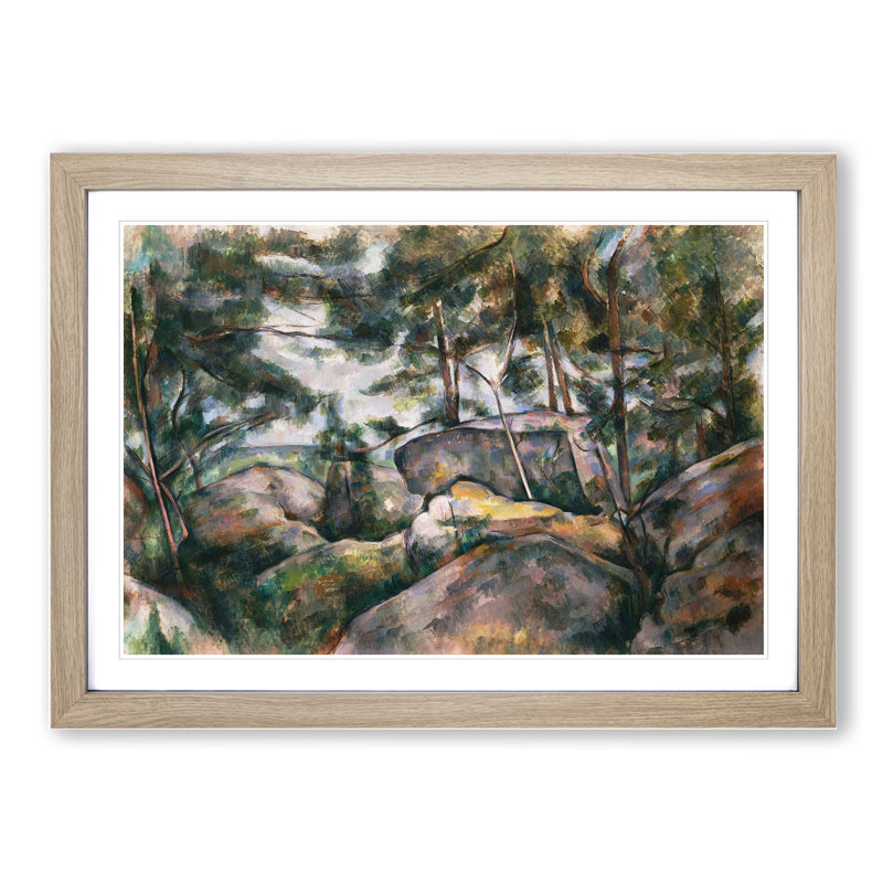Rocks in the Forest by Paul Cezanne - Picture Frame Painting, Oak Framed, 48cm H x 65cm W x 2cm D