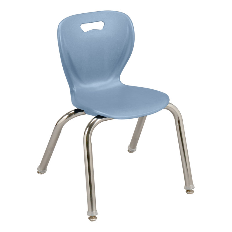 Black Metal Stacking Swivel Classroom Chairs, Set of 4