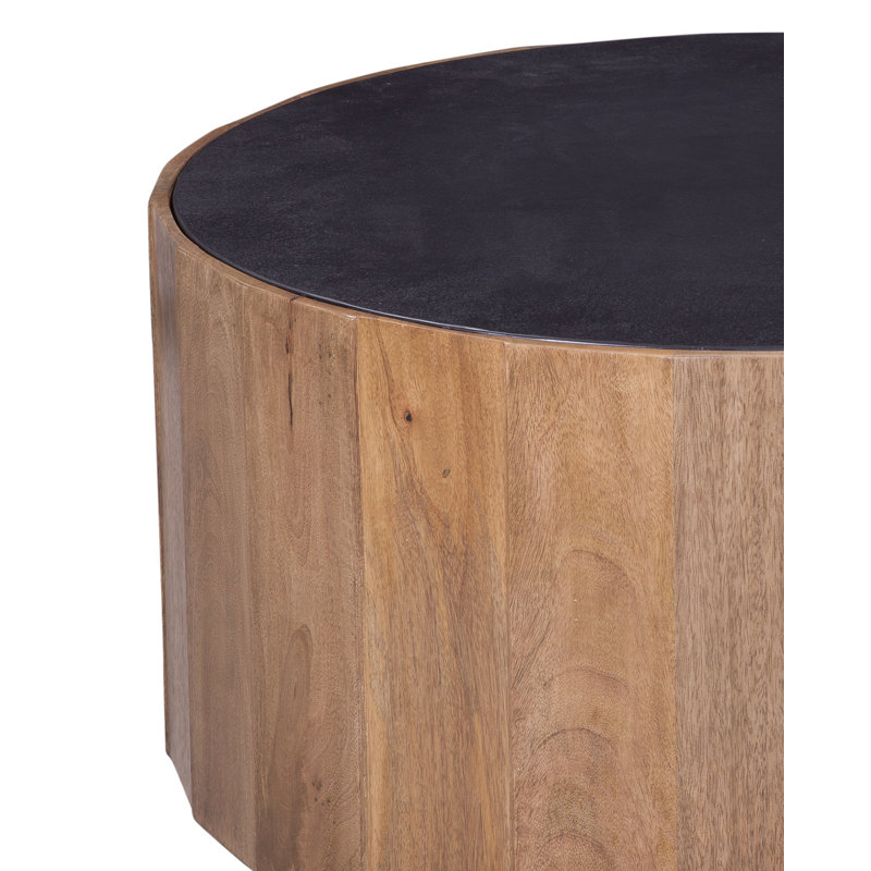 Rowen Stone Top Drum Cocktail Table