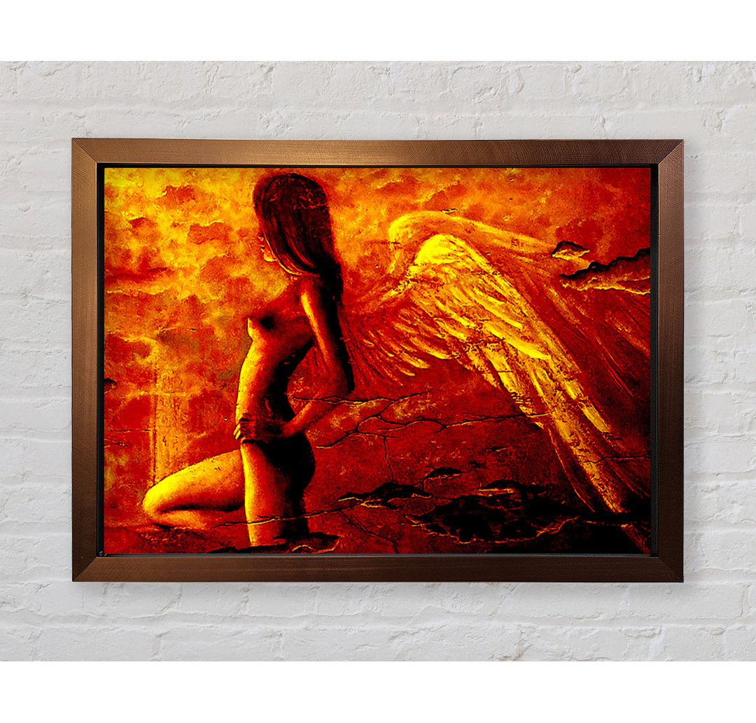 Gerahmtes Leinwandbild Orange Winged Angel