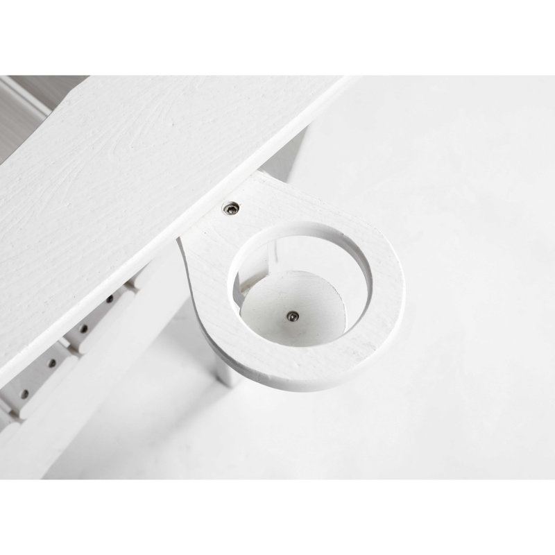 Chaise Adirondack pliante avec table d'appoint, ensemble de 3 chaises Adirondack (2 chaises et 1 table), Blanc