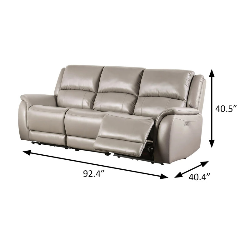 Canapé électrique 92,2 po, gris clair, Gris clair