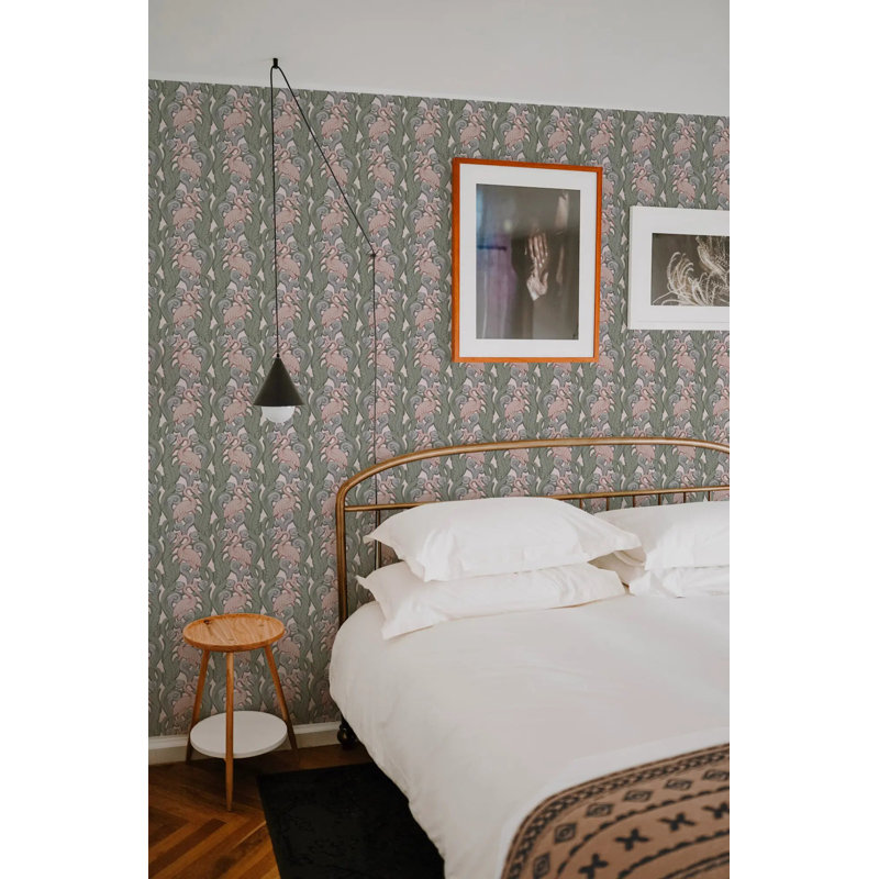 Deco Heron - Wallpaper, Sunwashed, Peel & Stick