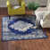 Burnie Oriental Blue/White Area Rug