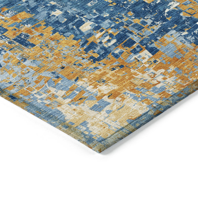 Machine Washable Indoor/Outdoor London ACN2254 Abstract Rug, Runner 2'3" x 7'6"