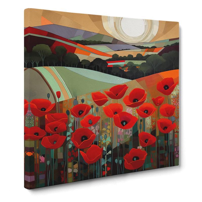 Poppy Field No.3 - Wrapped Canvas