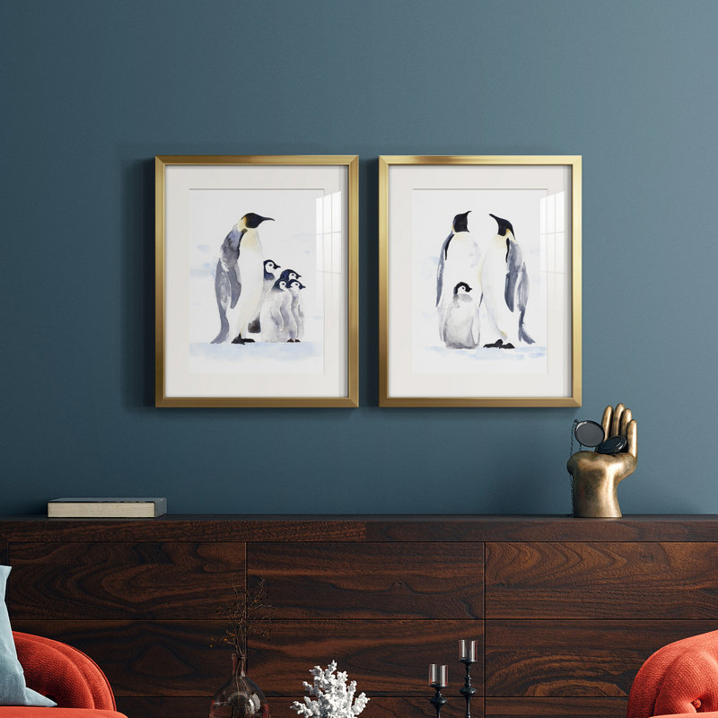 «Emperor Penguins I», reproduction encadrée de qualité supérieure, prête à être accrochée