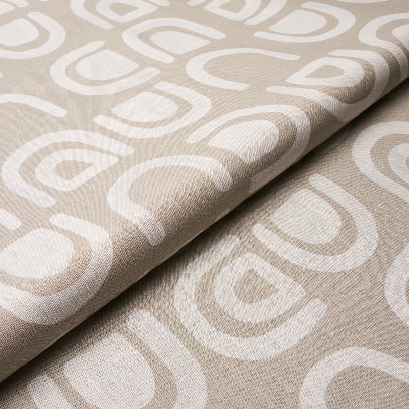 Schumacher x Hadiya Williams Threshold Printed Linen Fabric, Ginger