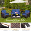 Ensemble de conversation pour 4 personnes avec coussins