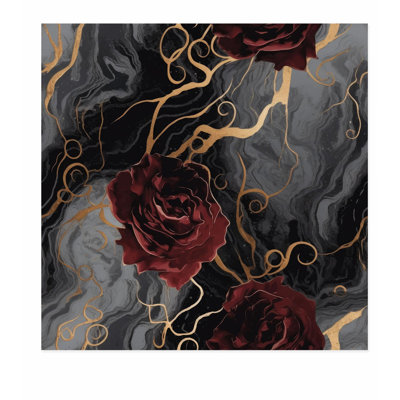 «Floral Luxe Rose Symphony VII», reproduction d'art moderne sans cadre