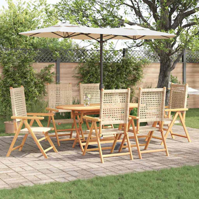 7 - Person Wood Patio Dining Set with