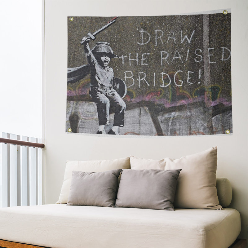 Tapisserie en polyester draw the bridge surélevé, H 26 po x l 36 po x P 1 po