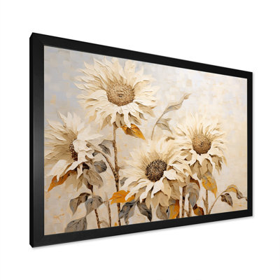 Vintage Sunflowers Florescence I - Sunflowers Canvas Wall Art