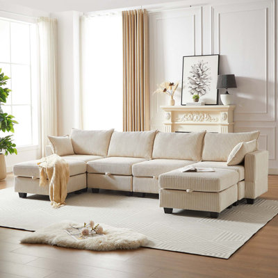 Canapé modulaire en velours côtelé Sectiona