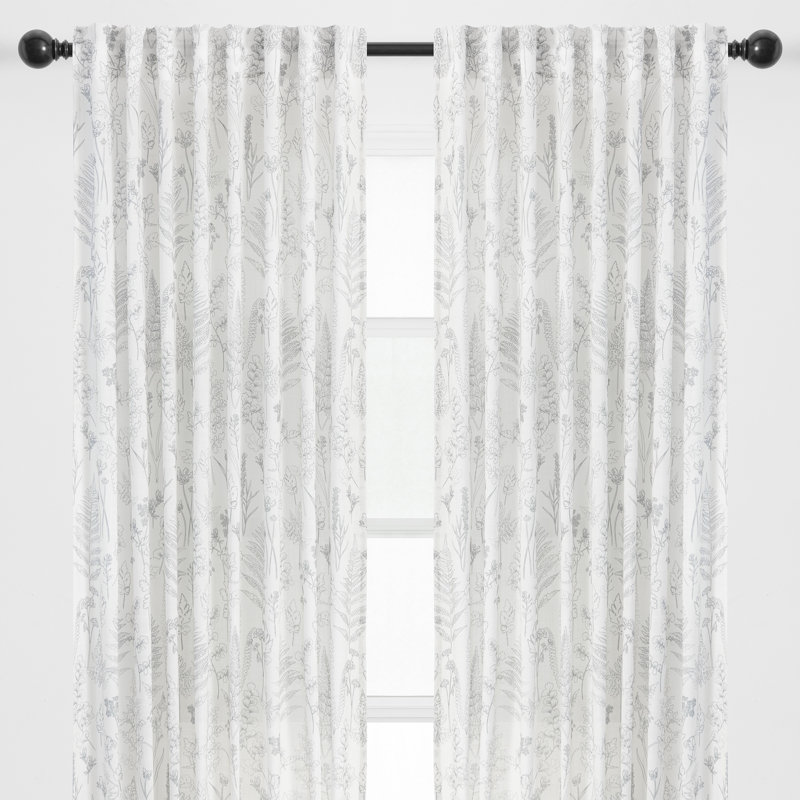 Kinbrae 2-Panel Print Soft Textured Light Filtering Curtain - 3-In-1 Back Tab, Rod Pocket, Ring Tab, 52" W x 84" L