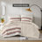 Soft Terracotta 3-piece Bedding Set, Polyester Comforter With Textured Stripes, Full/queen Size