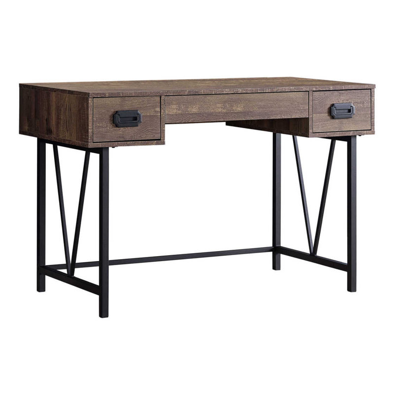 Computer Desk, Home Office, Laptop, Storage Drawers, 48"L, Work,  Laminate,  Metal, Transitional, Brown/Black
