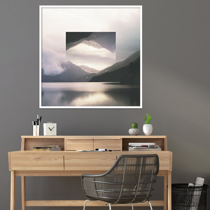 Reflected Landscape by Laura Marshall, White, 41" H x 41" W x 1" D