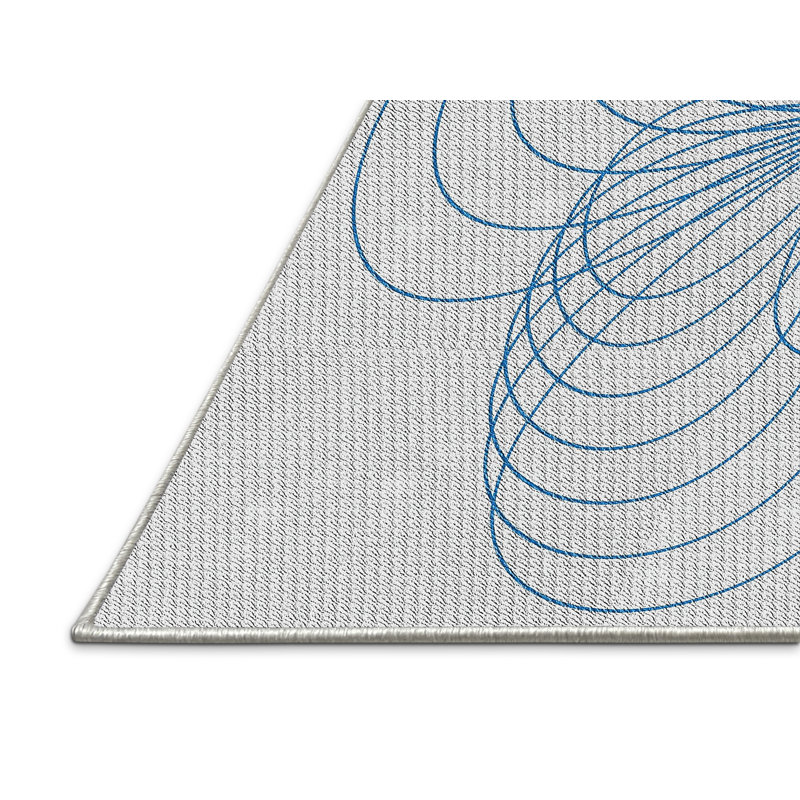 Tapis de zone bleue à motifs, Rectangle 7 pi x 10 pi