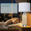 Ensemble de 2 lampes de table modernes à DEL avec ports de charge USB, lampes de chevet en cristal argenté de 24 pouces
