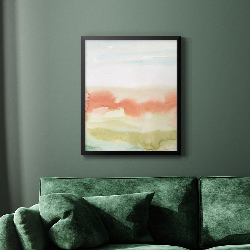 «Blush Sunrise I», toile encadrée de qualité supérieure - prête à être accrochée, Noir, H 24 po x l 20 po
