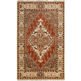 Zeus Wool Oriental Area Rug in Gray/Beige/Medium Gray