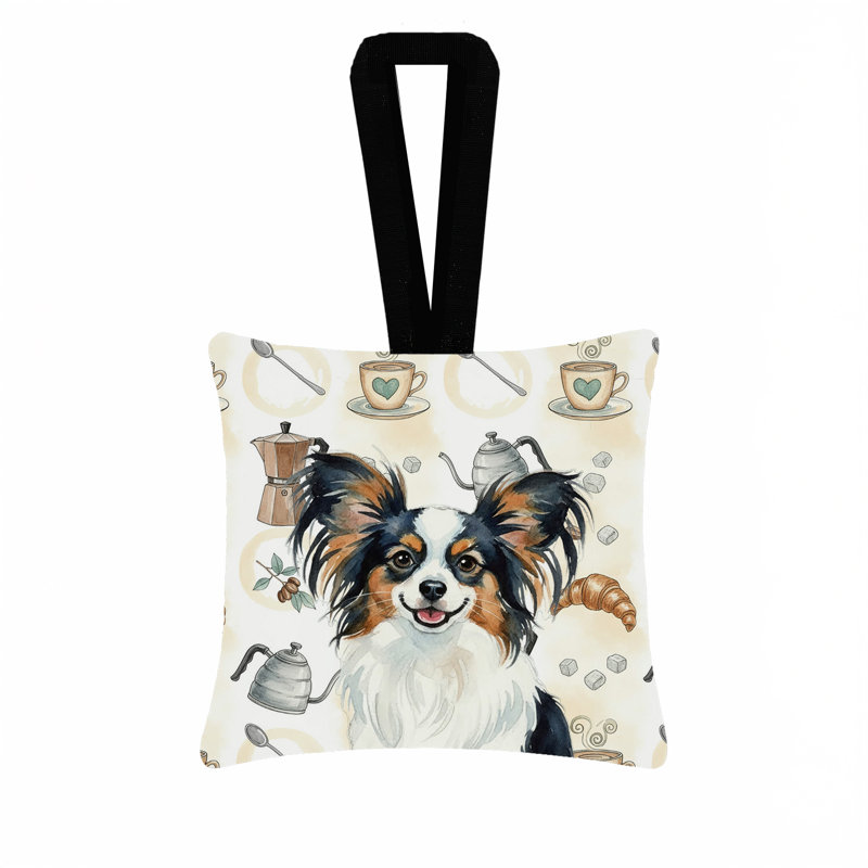 Ornement carré en tissu Tricoilor Papillon, Papillon tricolore
