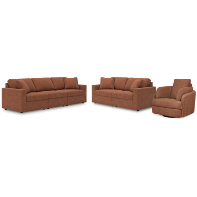 Modmax 3-Piece Sectional Sofa, 2-Piece Sectional Loveseat and Swivel Glider Recliner -  Hokku Designs, CD686C4D48734269ADA04E65F0EF17F9