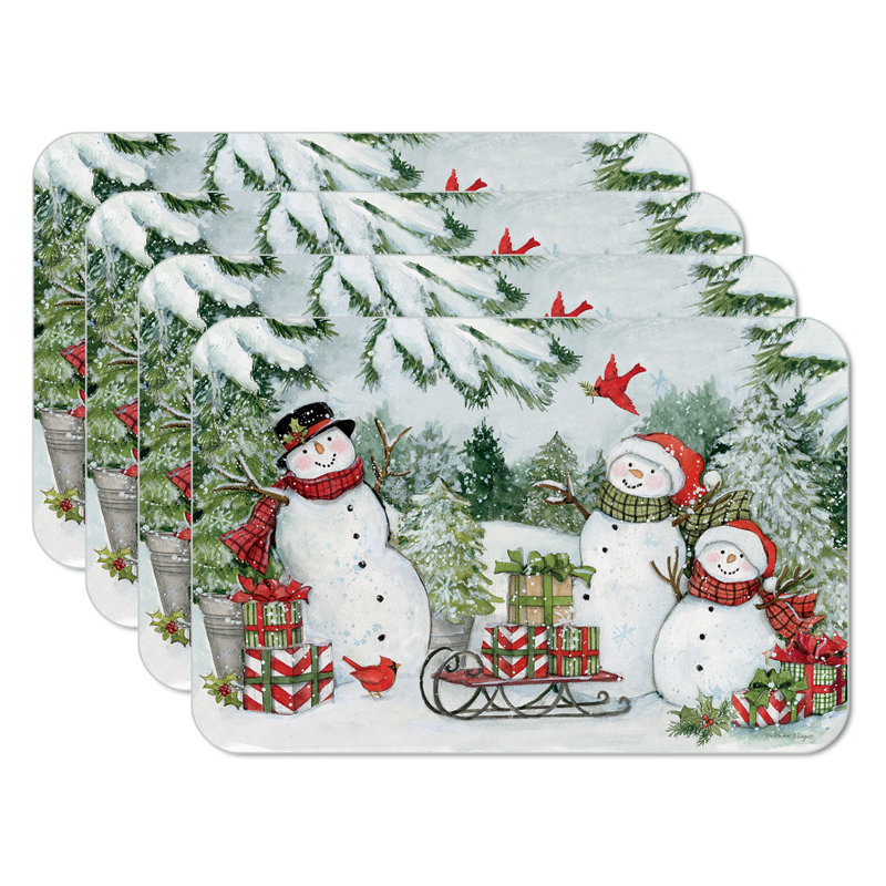 Ensemble de napperons 4 pièces Snowman's Farmhouse