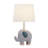 Abdikarim 16.5 in. Blue/Gray Modern Animal Polyresin For Kids/Child Bedroom/Living Room Bedside Desk Nightstand Single Small Table Lamp With Linen Empire Shade-564124803