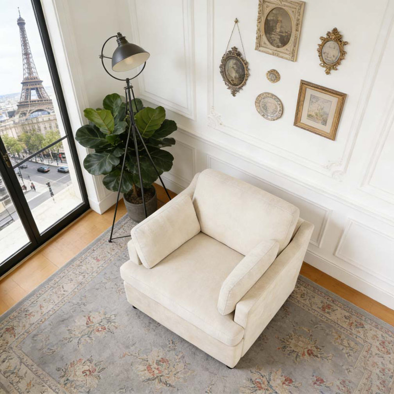 Fauteuil d'appoint confortable, Beige