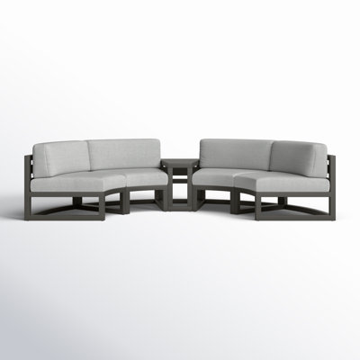 Bergeron Outdoor Curved Patio Sectional with Sunbrella Cushions