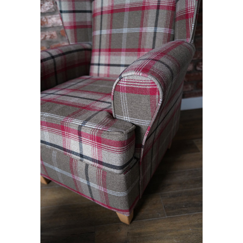 Bartee Wingback Chair, Pink/Grey
