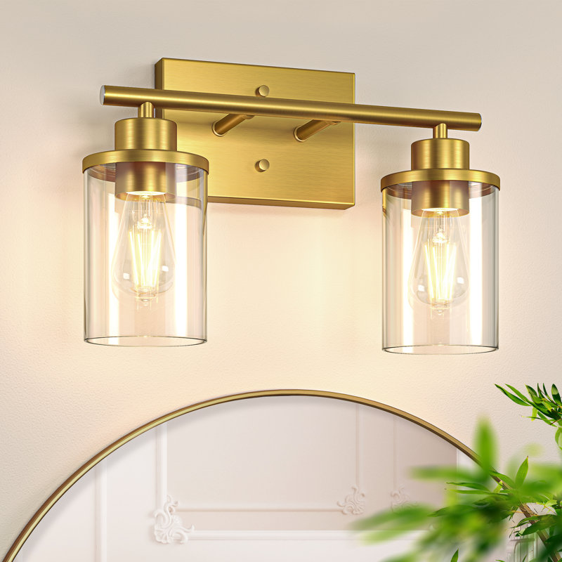 2 - Light Dimmable Vanity Light, Gold